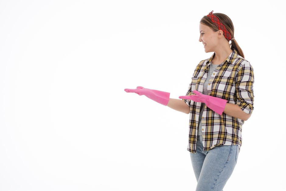 Professional cleaning technician smiling